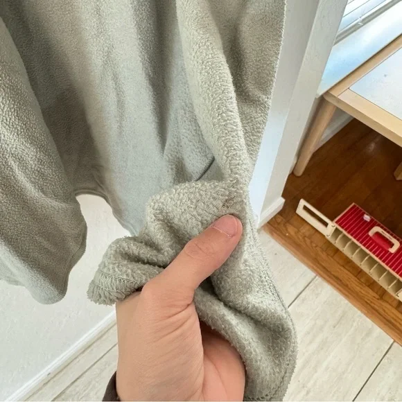 Vintage Hot Cotton By Marc Ware Sage Green Teddy Sherpa Button Down Shacket M - Picture 12 of 15